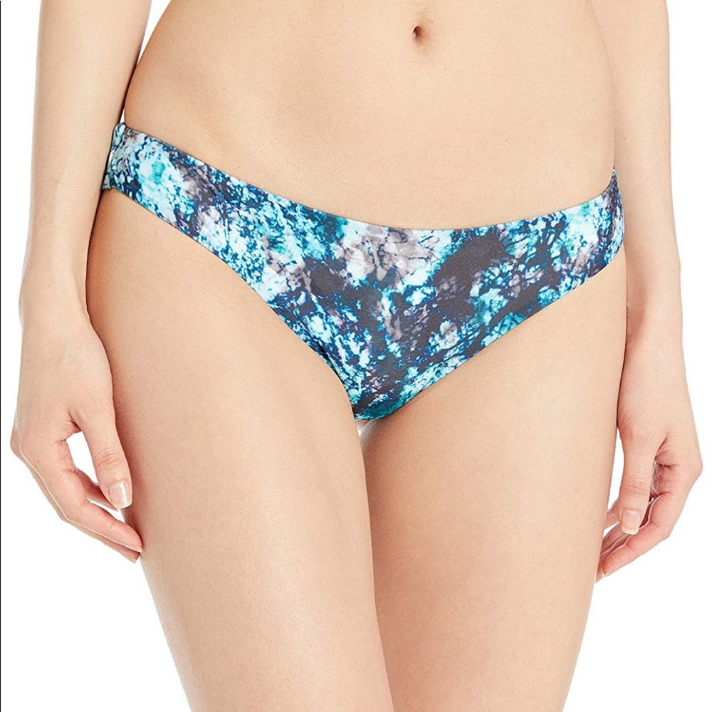 RVCA blue tie dye bikini bottom NWT Large cheeky